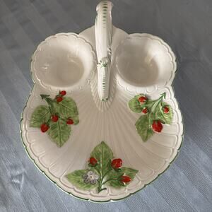 MOTTAHEDEH Design ITALY Porcelain Tray Strawberry Design